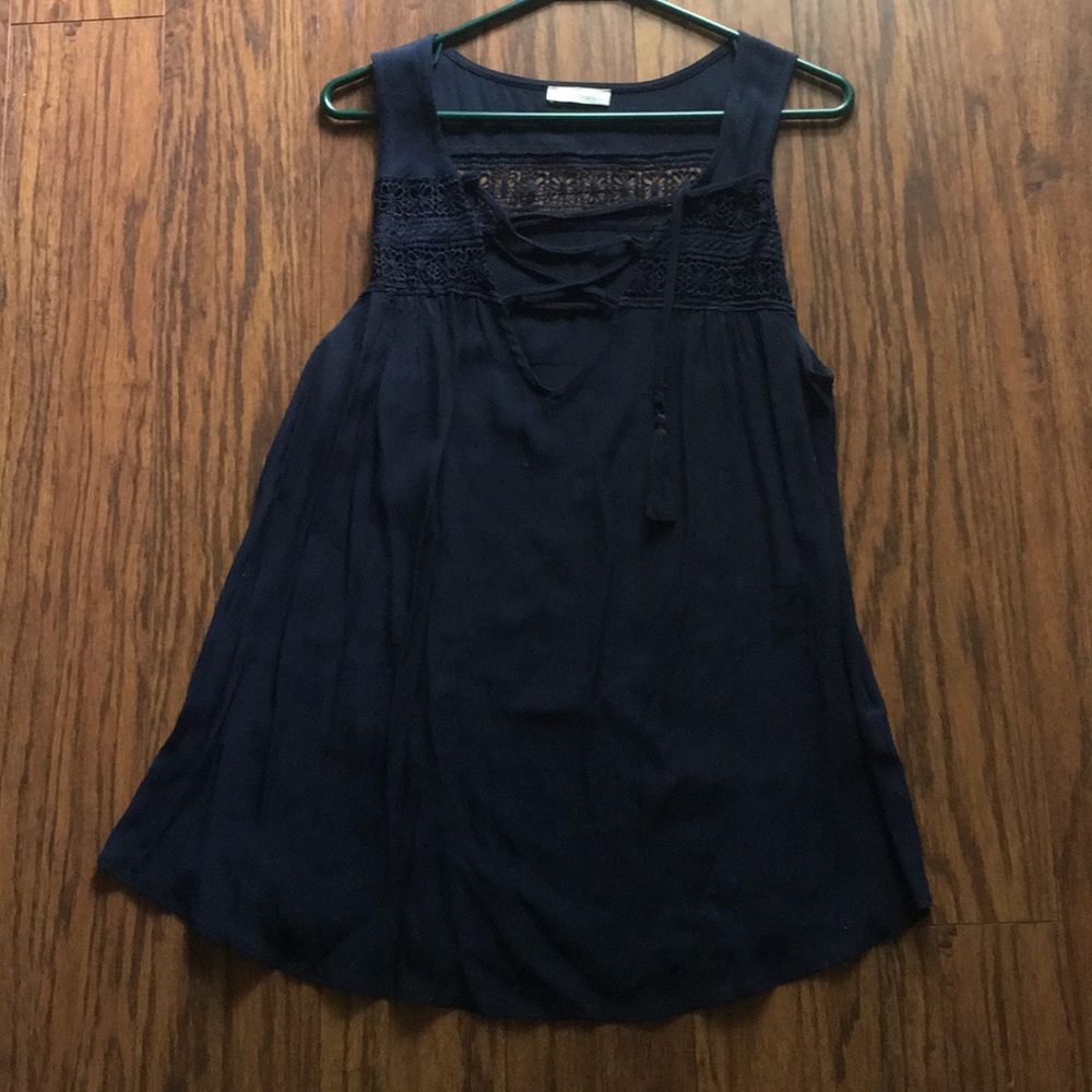 Navy blue crotchet top